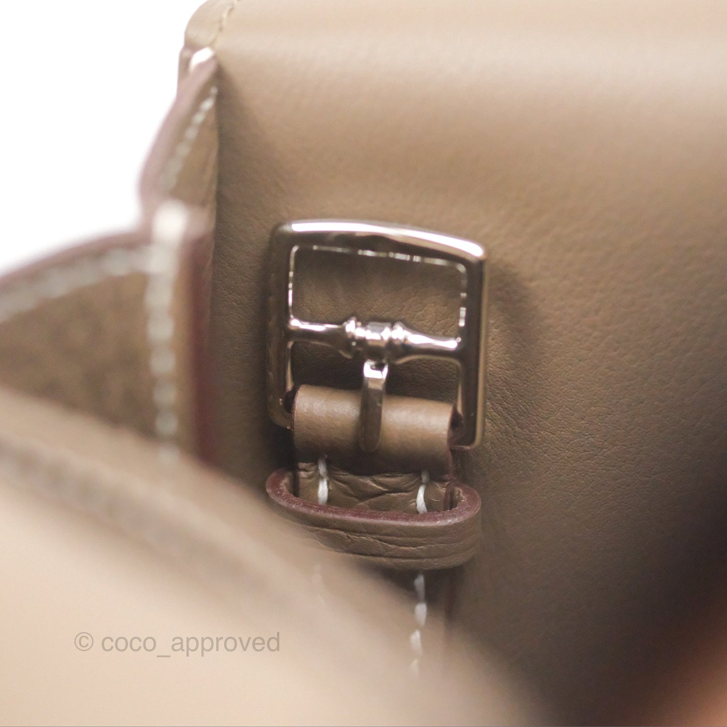 Hermès Halzan 25 Etoupe Clemence Palladium Hardware
