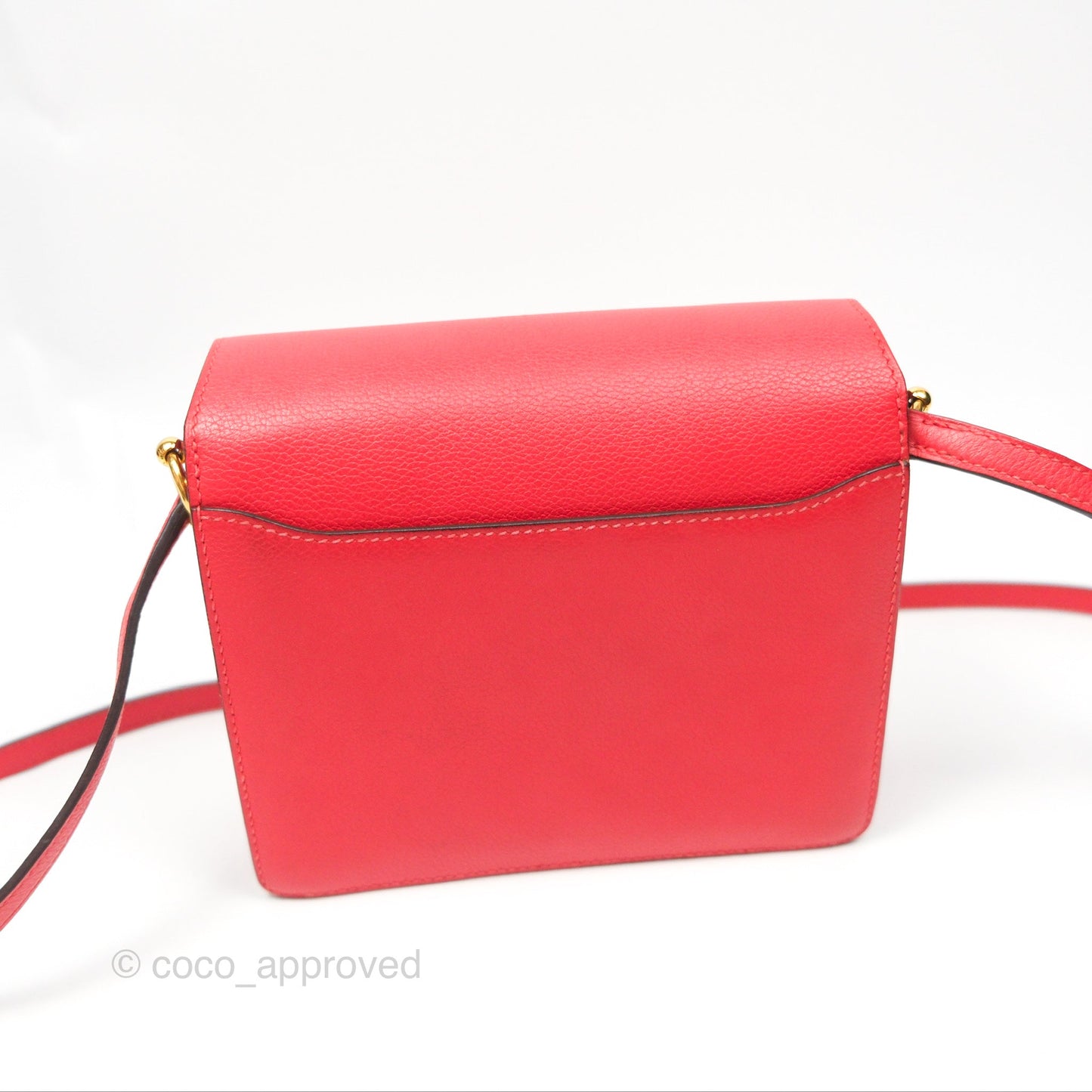 Hermès Roulis Mini 18 Rouge De Coeur Evercolor Permabrass Hardware