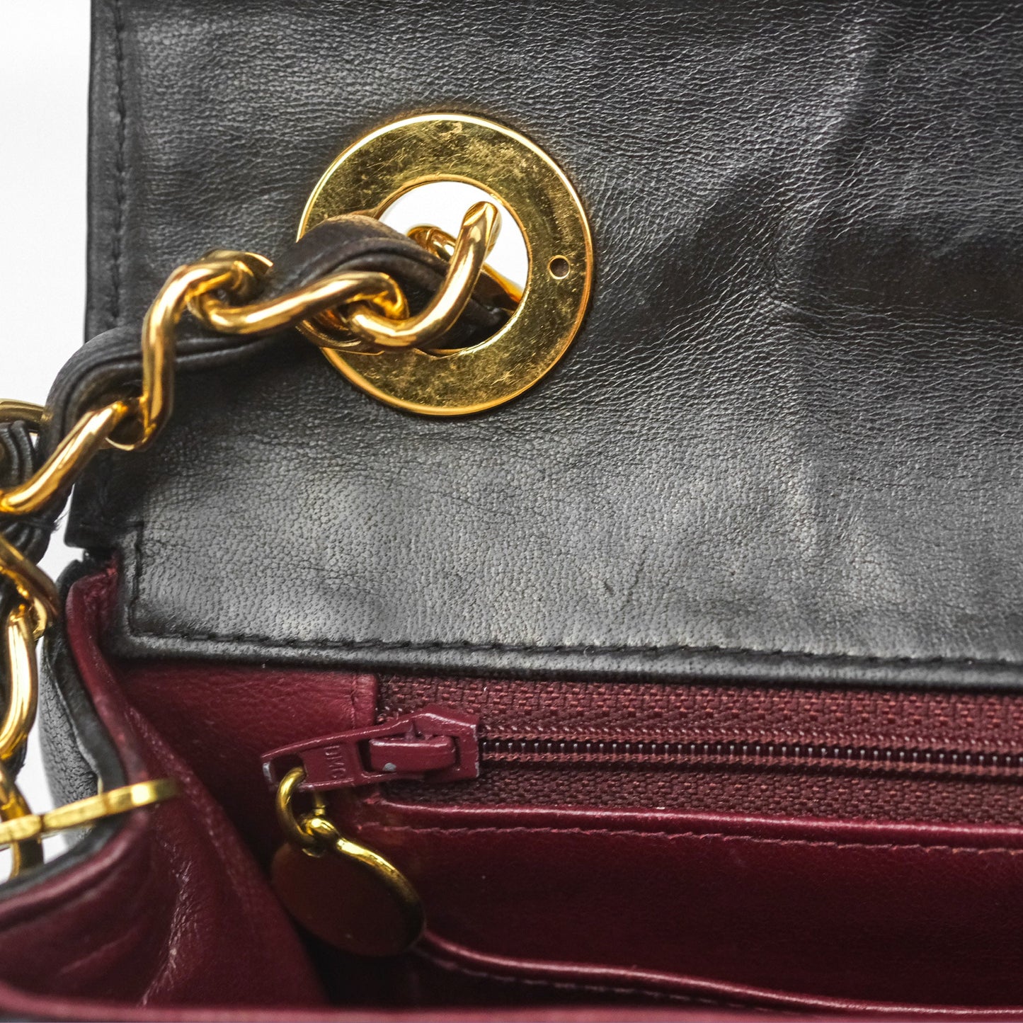 Chanel Vintage Flap Bag Black Lambskin 24K Gold Hardware