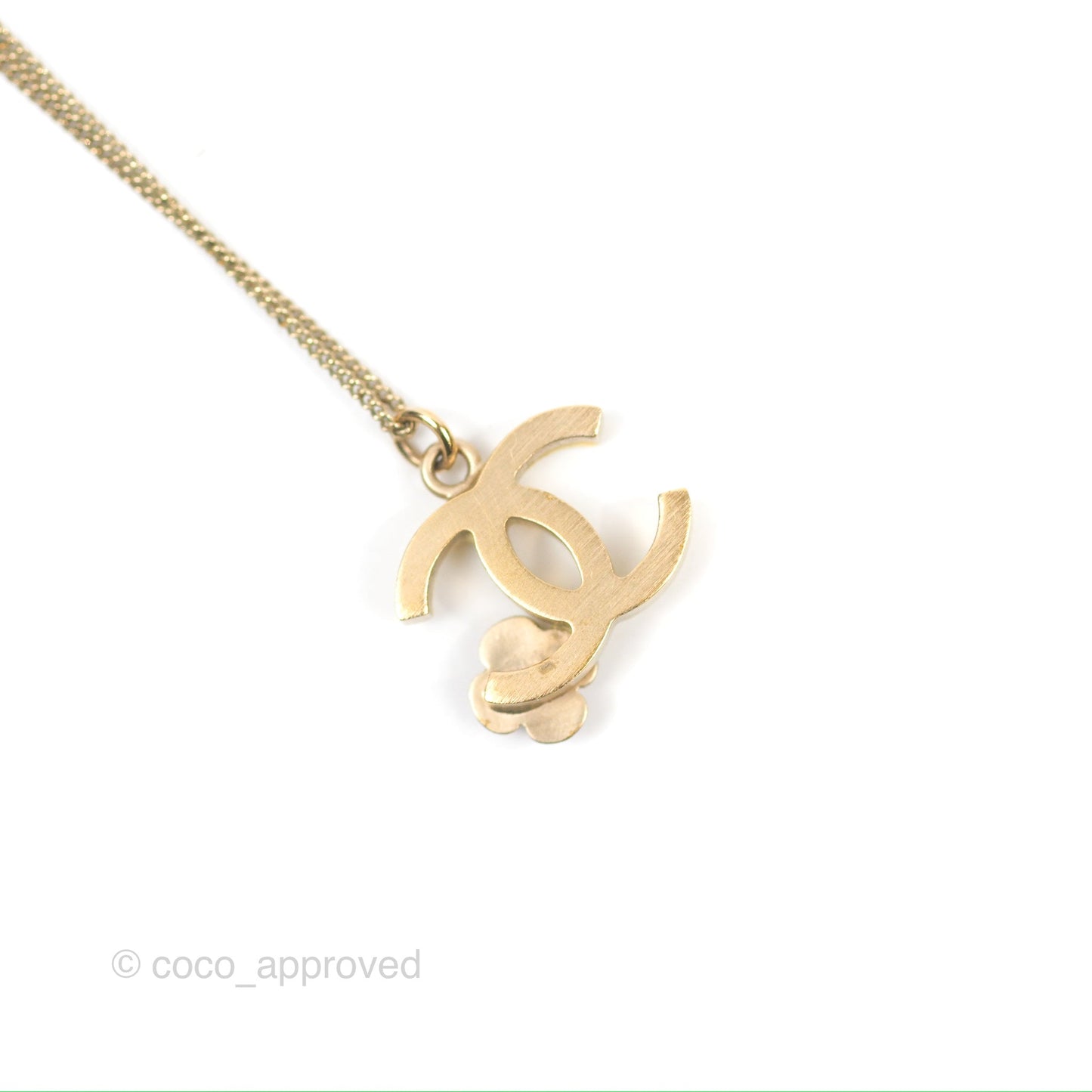 Chanel CC Yellow Camellia Necklace Gold Tone 13C