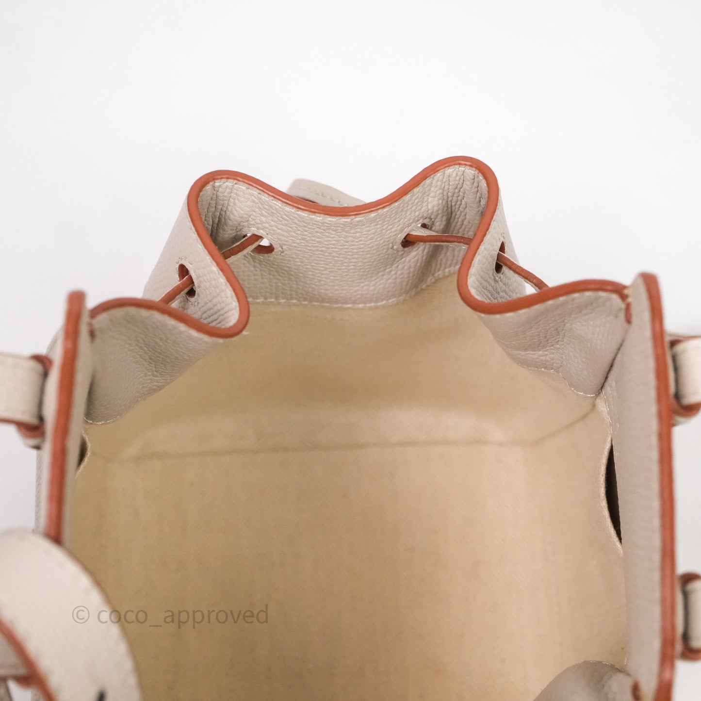 Loewe Mini Hammock Drawstring Light Ghost Calfskin