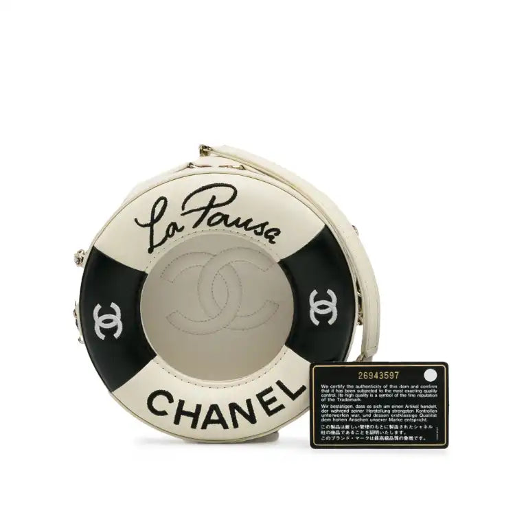 Luxury Chanel La Pausa Coco Lifesaver Round Bag Lambskin