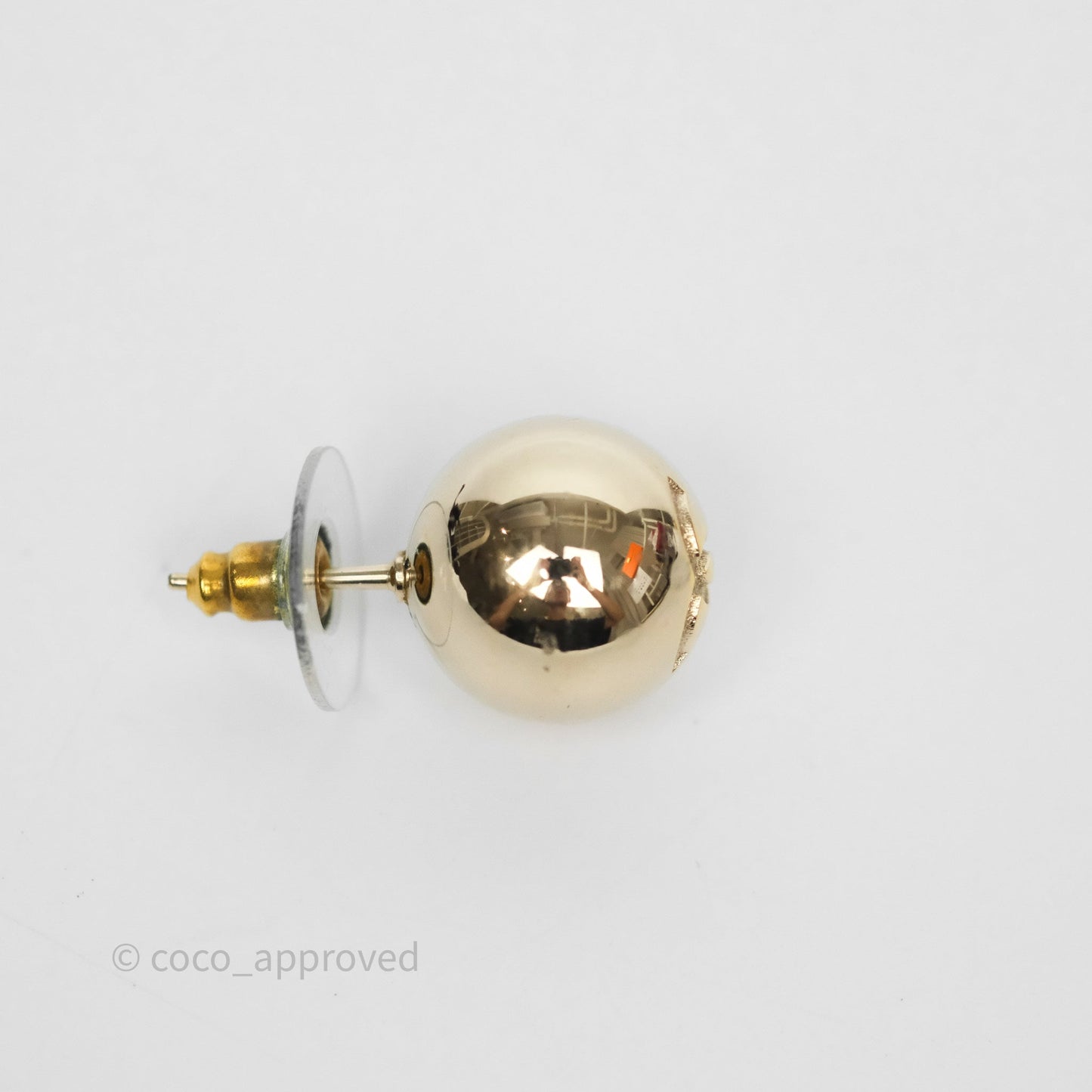 Chanel CC Sphere Earrings Gold Tone 21S