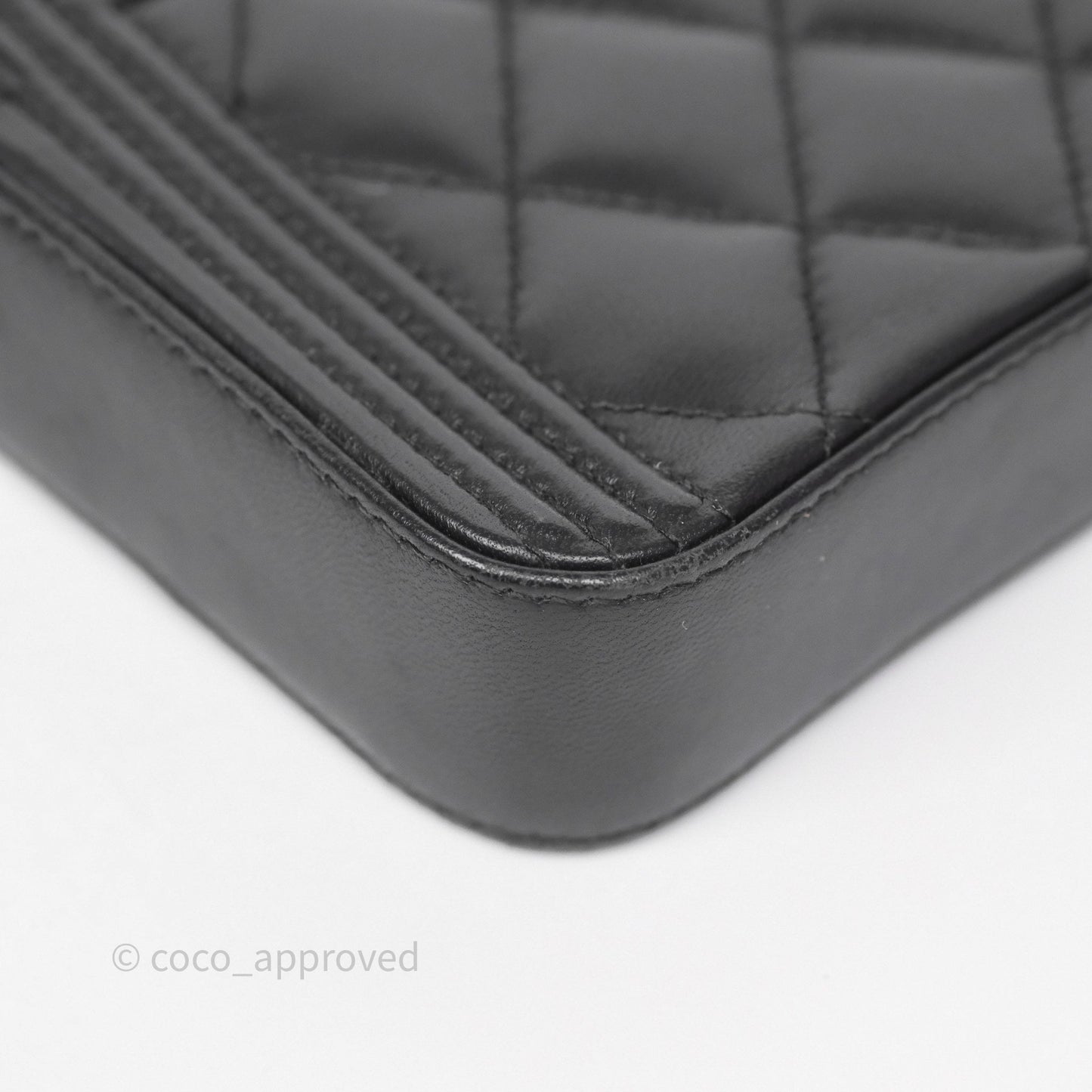 Chanel Boy Double Zip Clutch On Chain So Black Lambskin