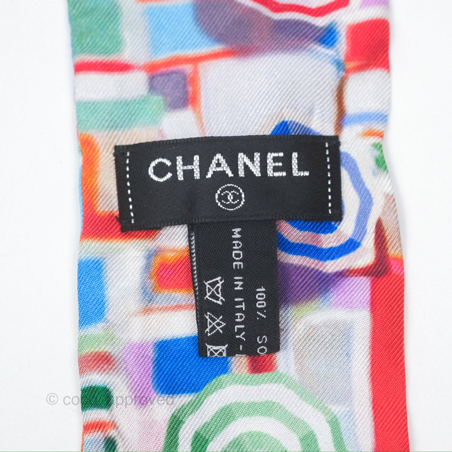 Chanel Silk Twilly in Multicolor Red