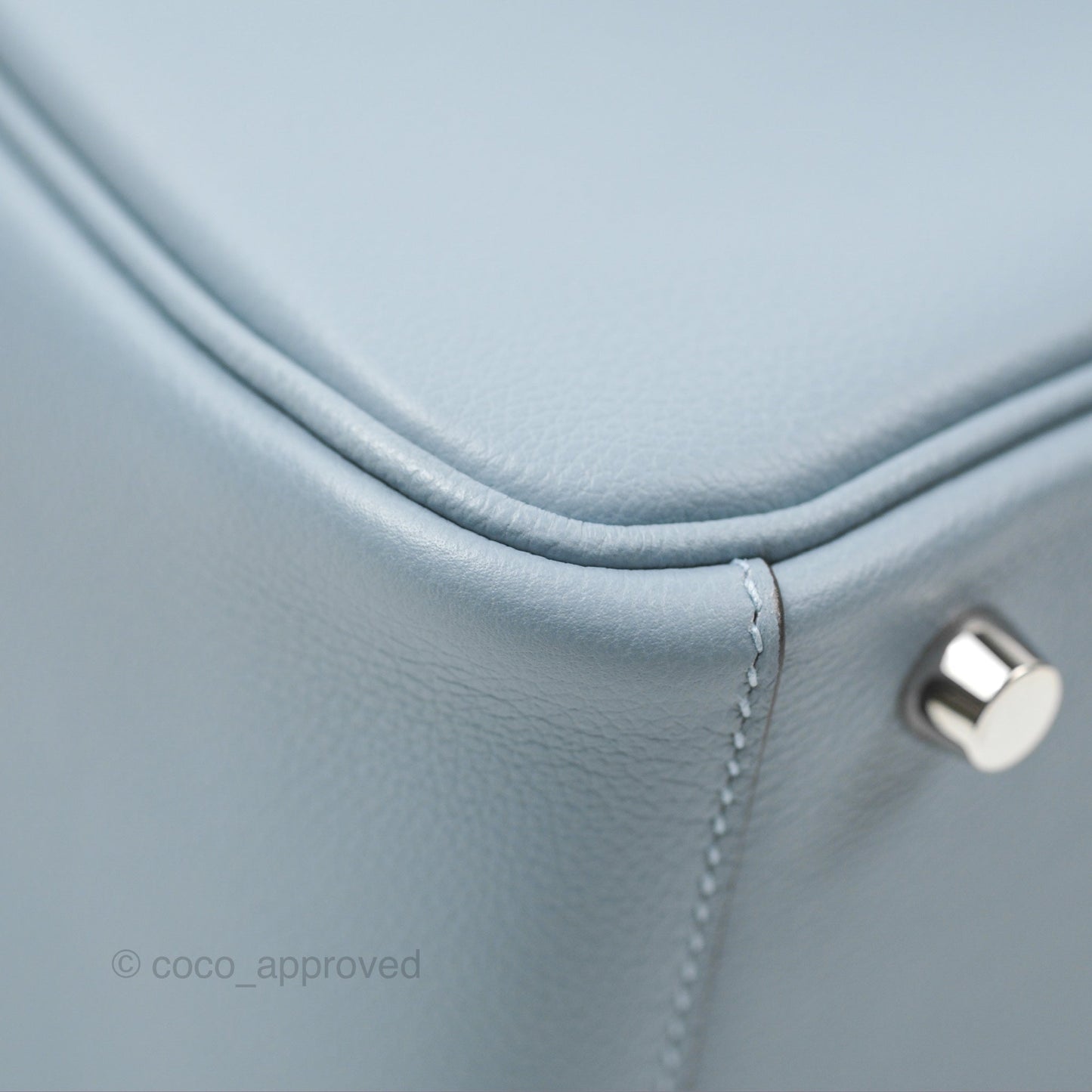 Hermès Lindy 26 Blue Lin Evercolor Palladium Hardware
