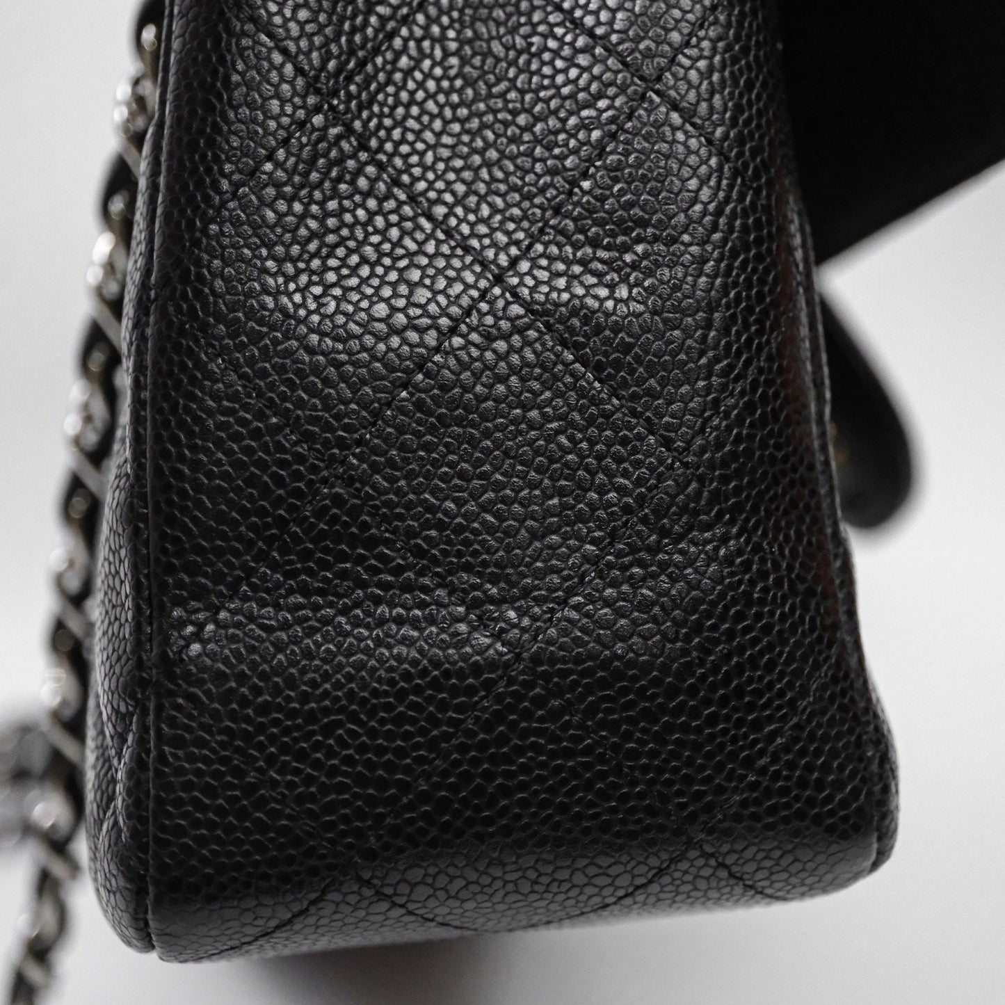Chanel Jumbo Single Flap Black Caviar Silver Hardware