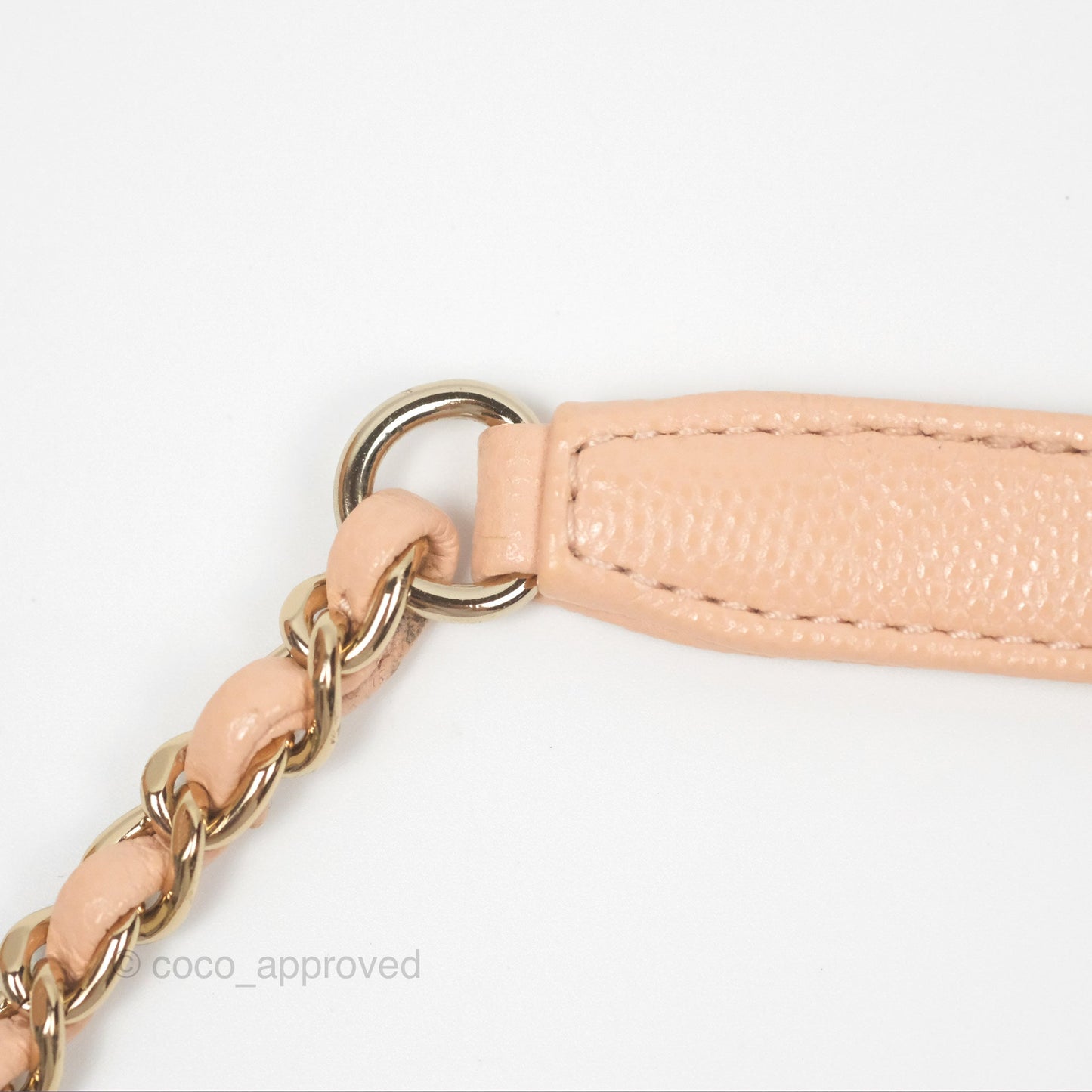 Chanel Quilted Mini Coco Handle Caviar Pink Beige Gold Hardware