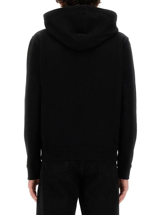Luxury Saint Laurent Men's Chest Small Logo Hoodie Black