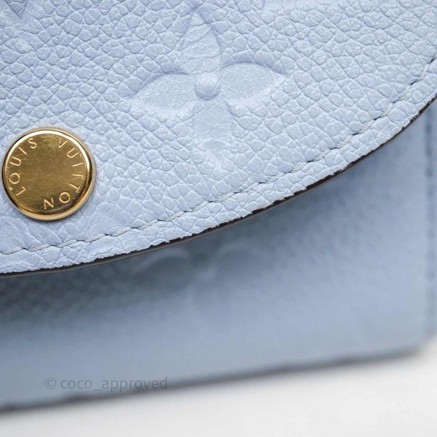 Louis Vuitton Rosali Coin Purse Empreinte Bleu Nuage Gold Hardware