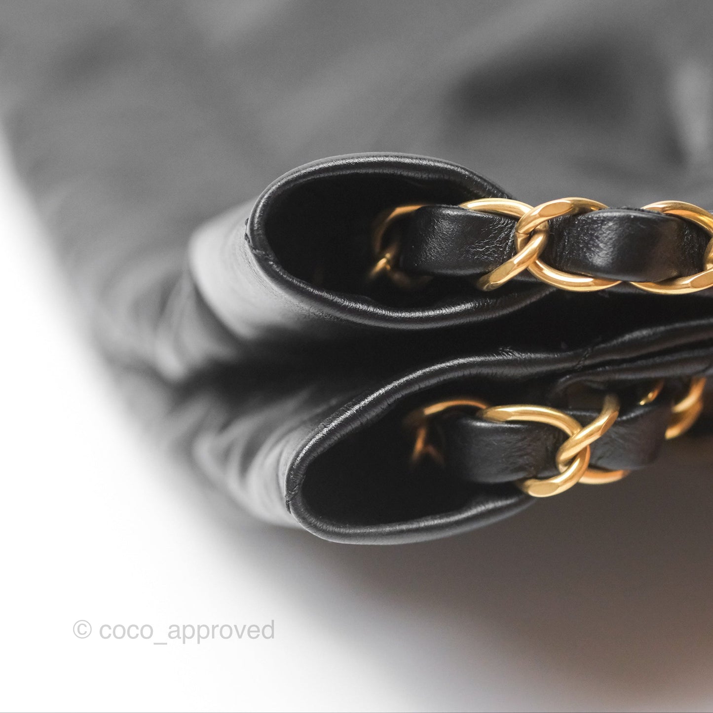 Chanel 22 Small Black Shiny Crumpled Calfskin Aged Gold Hardware