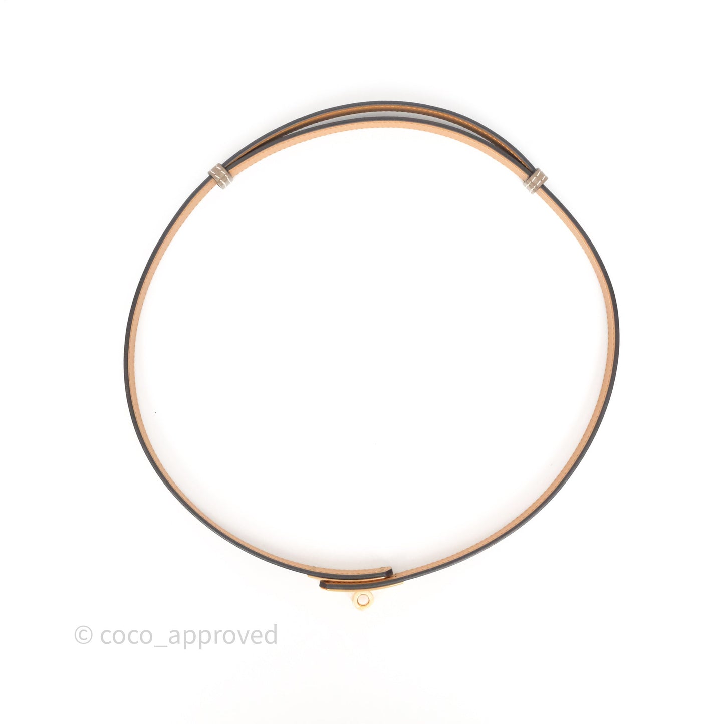 Hermès Kelly Buckle Belt Etoupe 18 Epsom Rose Gold Hardware