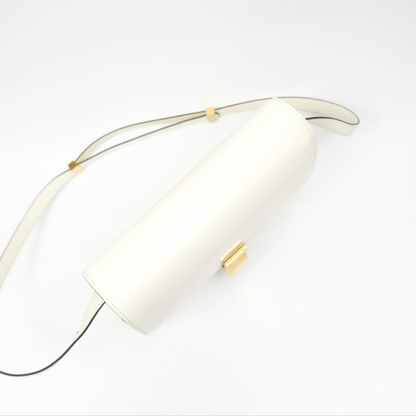 Celine Medium Classic Box Flap White Patent Gold Hardware