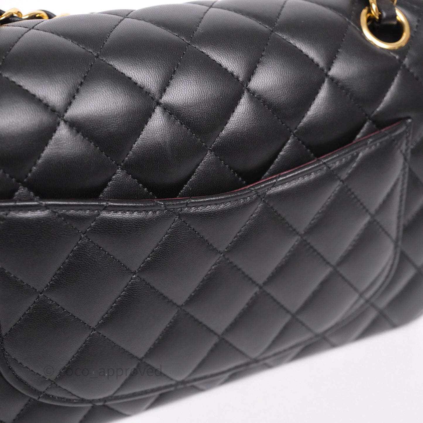 Chanel Small Classic Flap Quilted Black Lambskin Gold Hardware