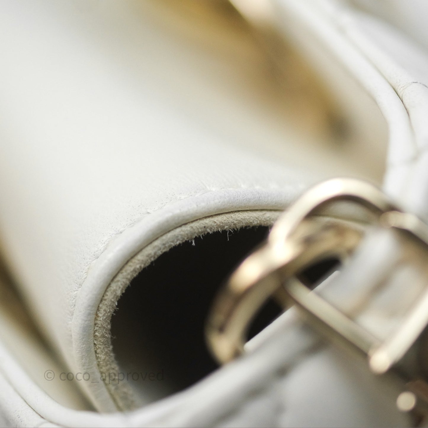 Dior Small Lady D-Joy Bag Ivory White Lambskin Cannage Gold Hardware