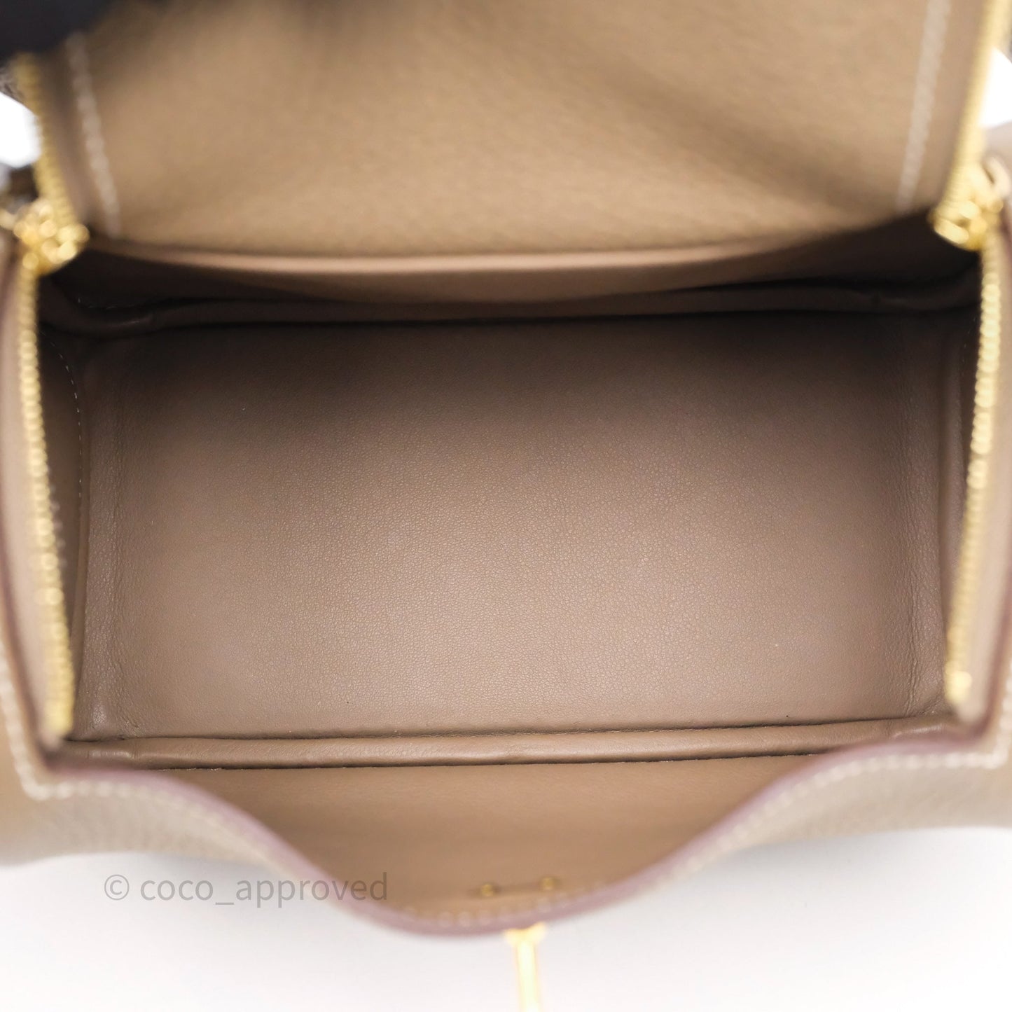Hermès Mini Lindy 20 Etoupe 18 Clemence Gold Hardware