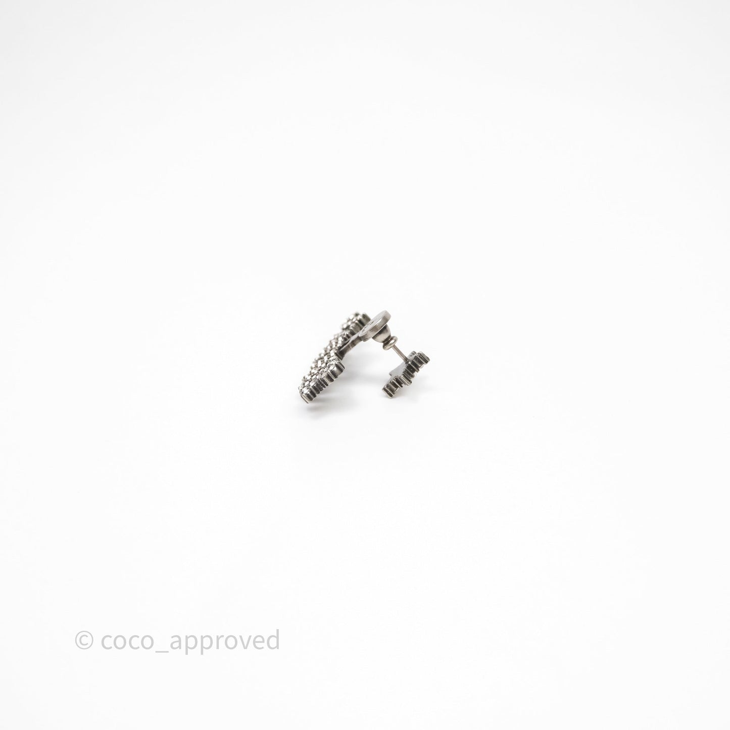 Dior J'ADIOR Earrings Antique Silver-Finish Metal with White Crystals