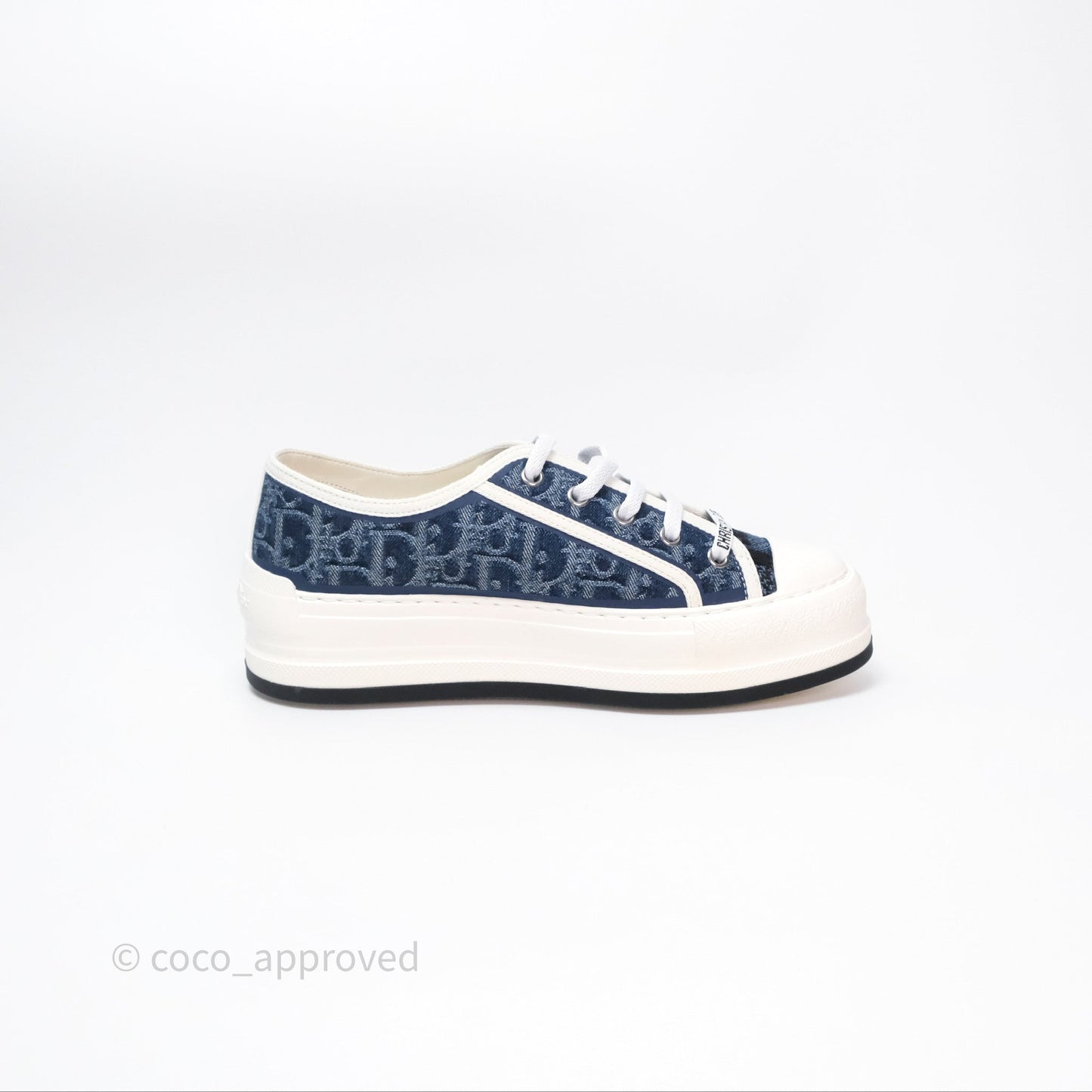Christian Dior Walk'n'Dior Platform Sneaker Blue Denim Size 37.5