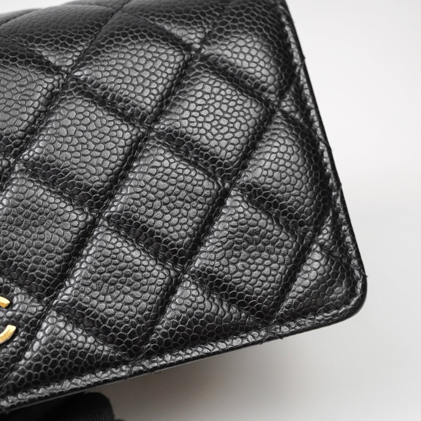 Chanel Quilted WOC Black Caviar Gold Hardware