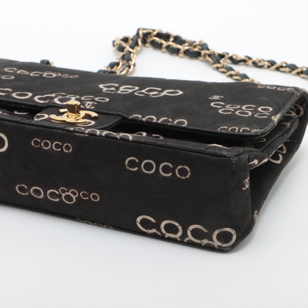 Chanel Matrasse Double Flap Double Chain Bag Black G  7th