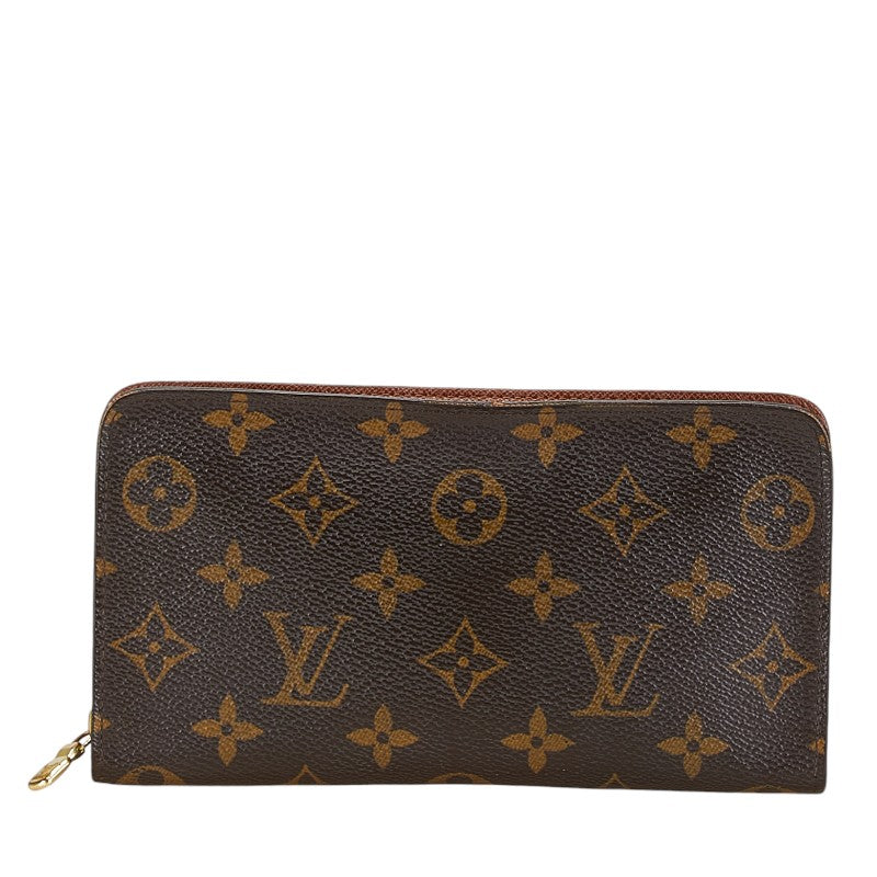 Louis Vuitton Monogram Zip Long Wallet M61727 Brown PVC Leather