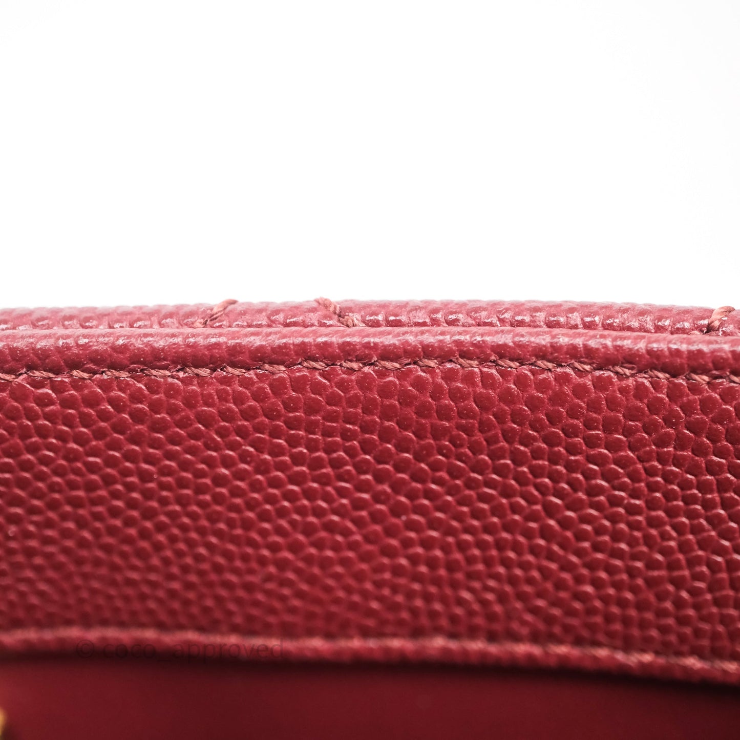 Chanel Small Coco Handle Quilted Red Burgundy Caviar Gold Hardware