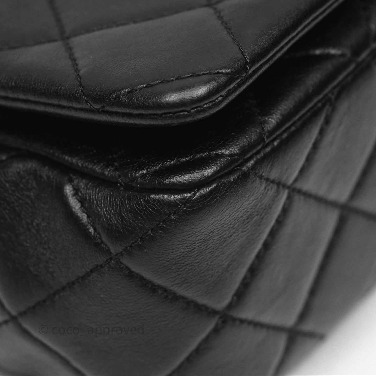 Chanel Flap Bag Black Lambskin Aged Gold Hardware 24P