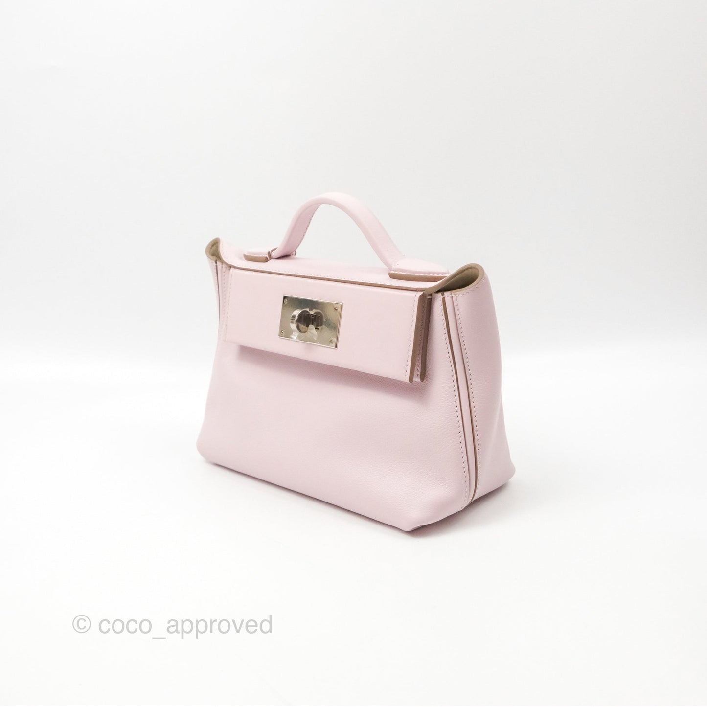 Hermès 24/24 21 Mini Mauve Pale Evercolor/Swift Palladium Hardware