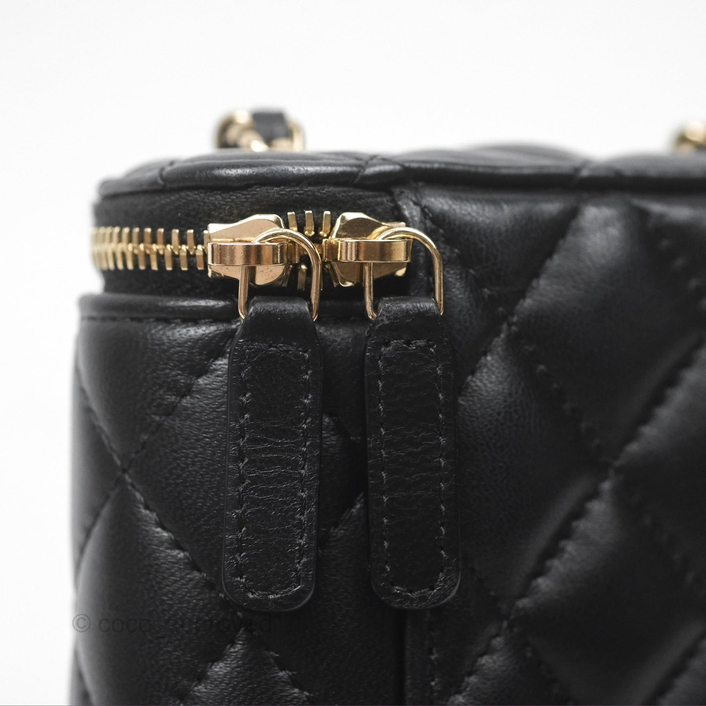 Chanel Classic Mini Vanity With Chain Black Lambskin Gold Hardware