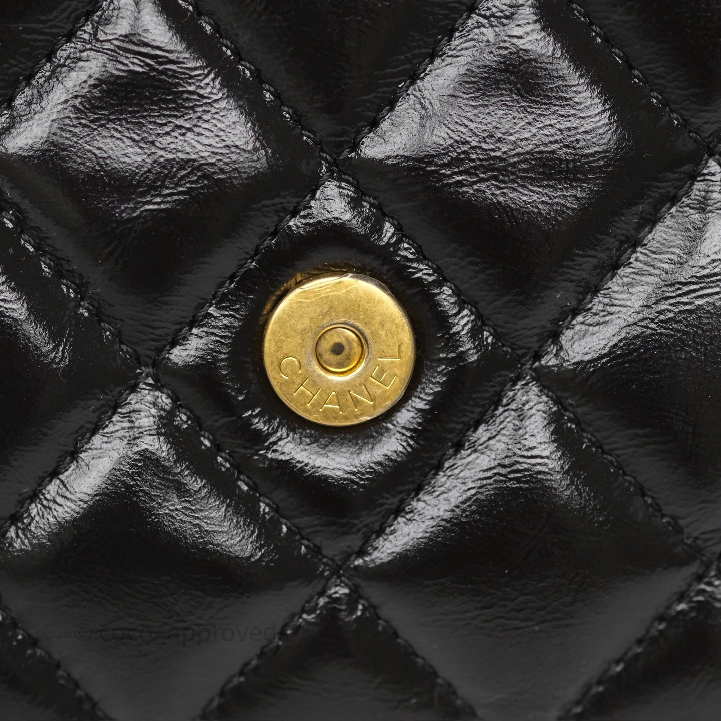 Chanel Small Hobo Black Shiny Crumpled Calfskin Aged Gold Hardware 23C