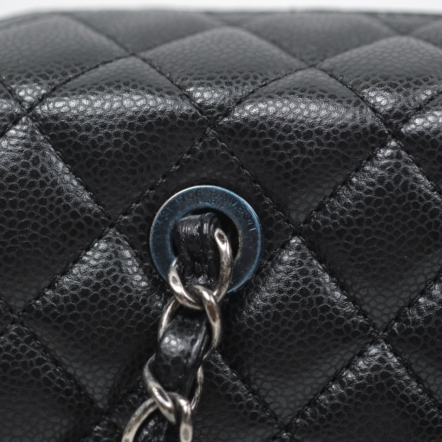 Chanel Quilted Small City Shopping Bag Black Caviar Ruthenium Hardware