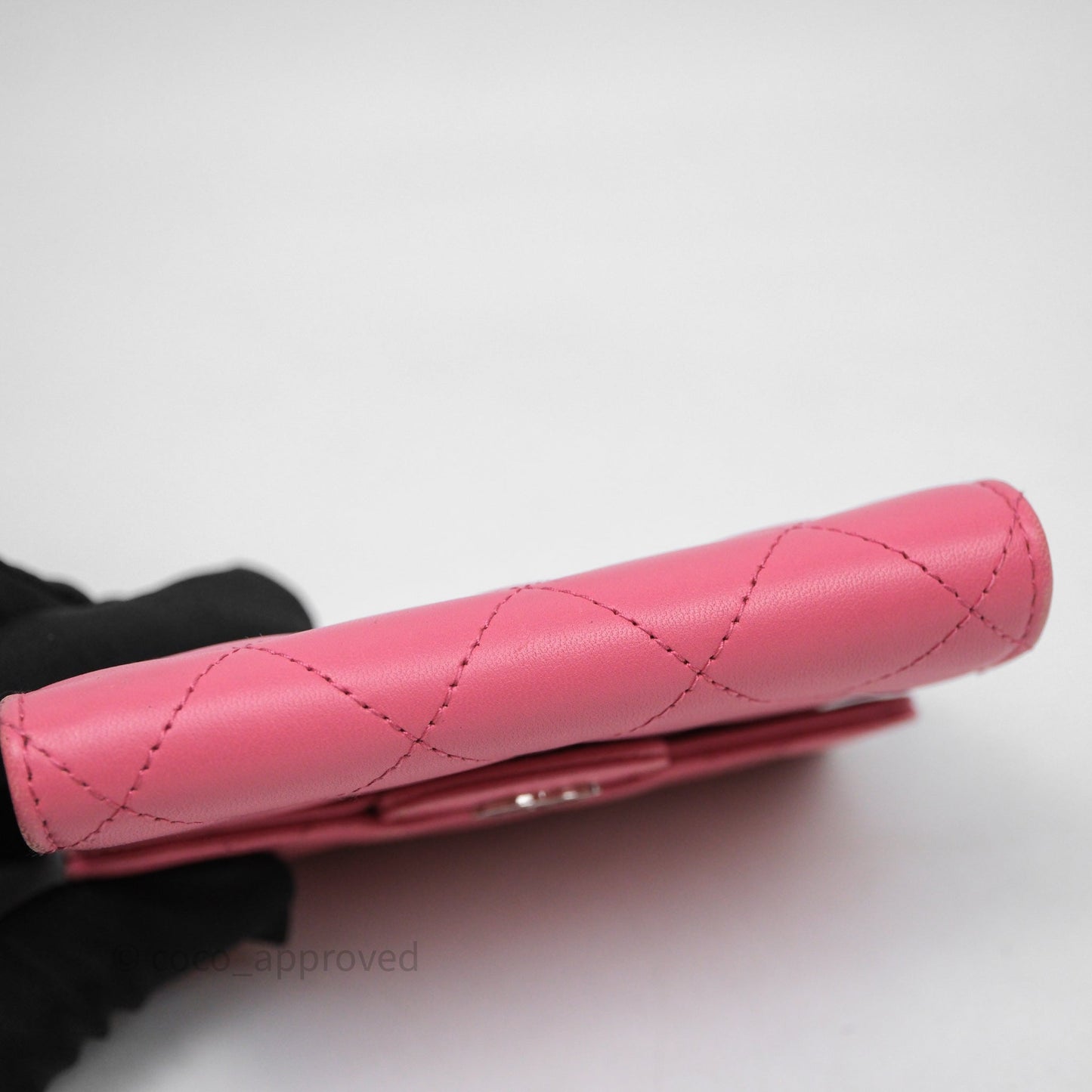 Chanel Classic Flap Wallet Pink Lambskin Silver Hardware