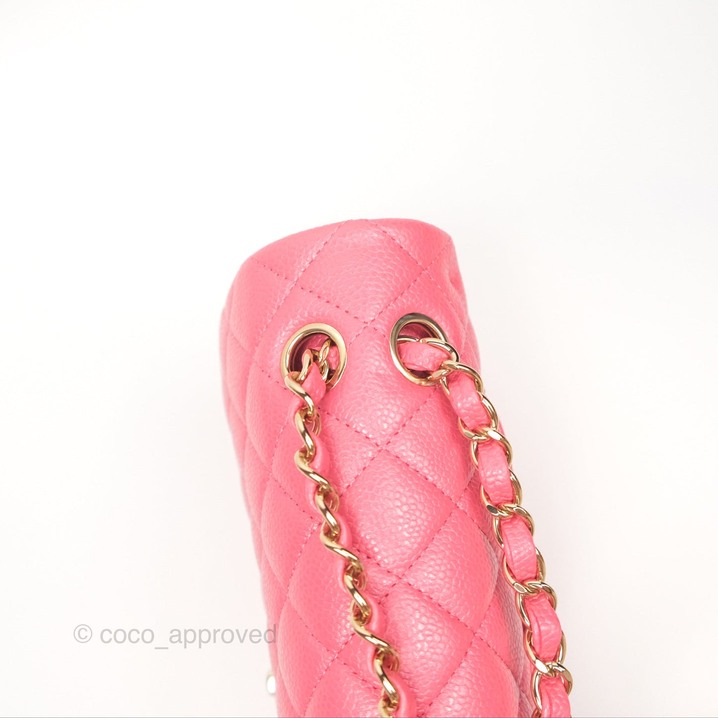 Chanel Medium Classic Flap Quilted Iridescent Pink Caviar Gold Hardware 18S