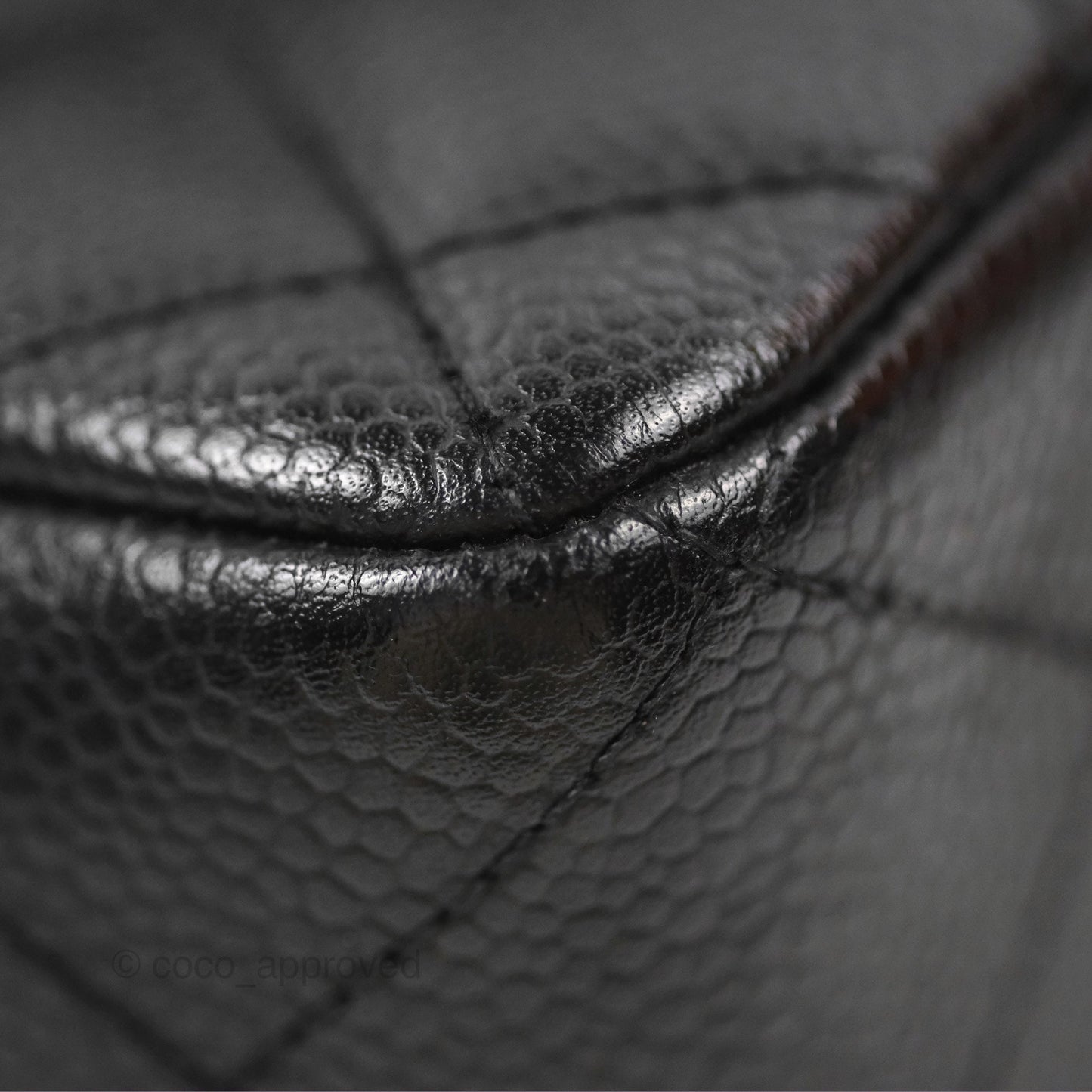 Chanel Jumbo Single Flap Quilted Black Caviar Silver Hardware