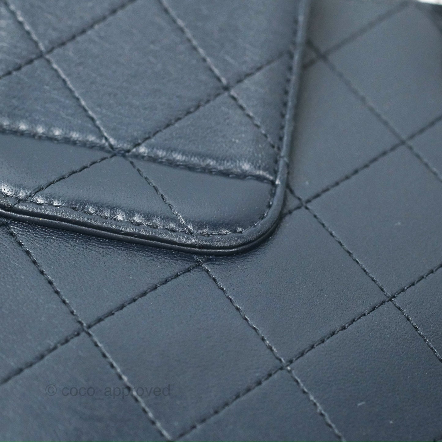 Chanel Medium Around The Corner Shopping Tote Navy Lambskin