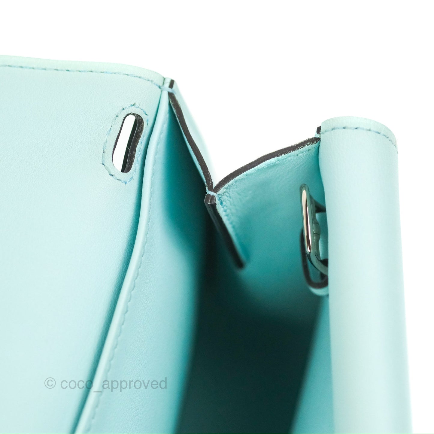 Hermès Halzan 22 Mini Aqua Swift Palladium Hardware