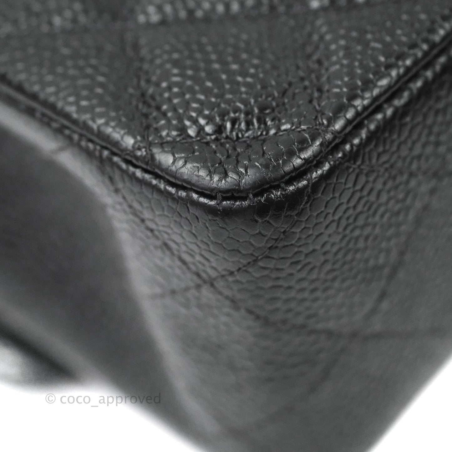 Chanel Vintage Quilted M/L Medium Double Flap Black Caviar 24K Gold Hardware
