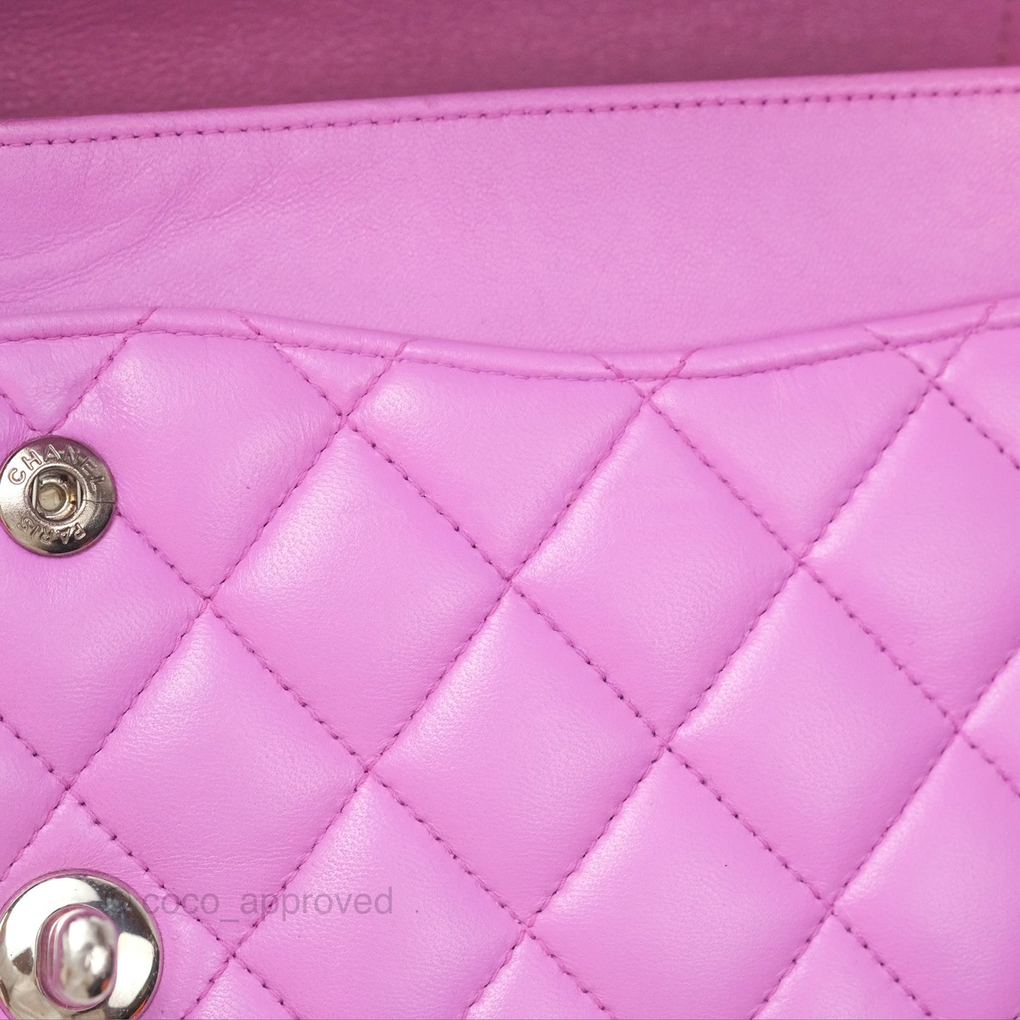 Chanel Medium Classic Flap Quilted Purple Lambskin Silver Hardware