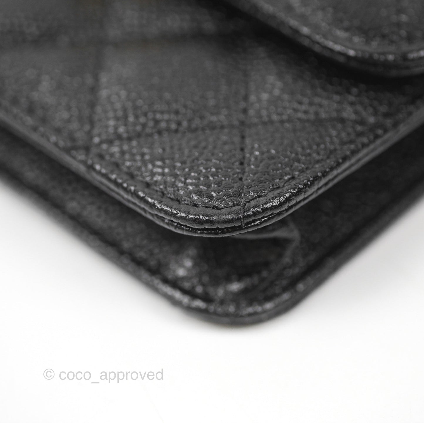 Chanel Clutch With Chain Black Shiny Caviar Aged Gold Hardware