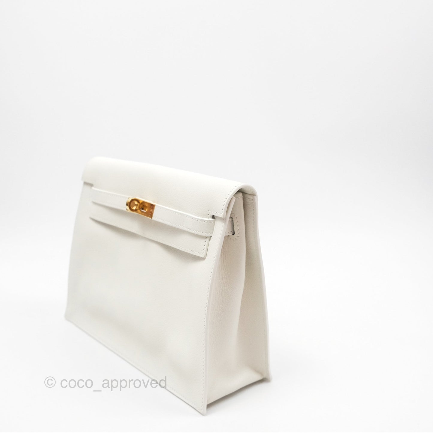 Hermès Kelly Danse II Bag White Evercolor Gold Hardware