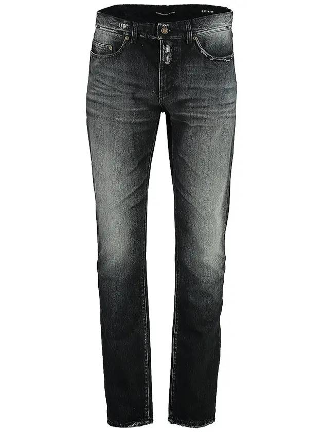 Luxury Saint Laurent Men's Washed Slim Jeans Black