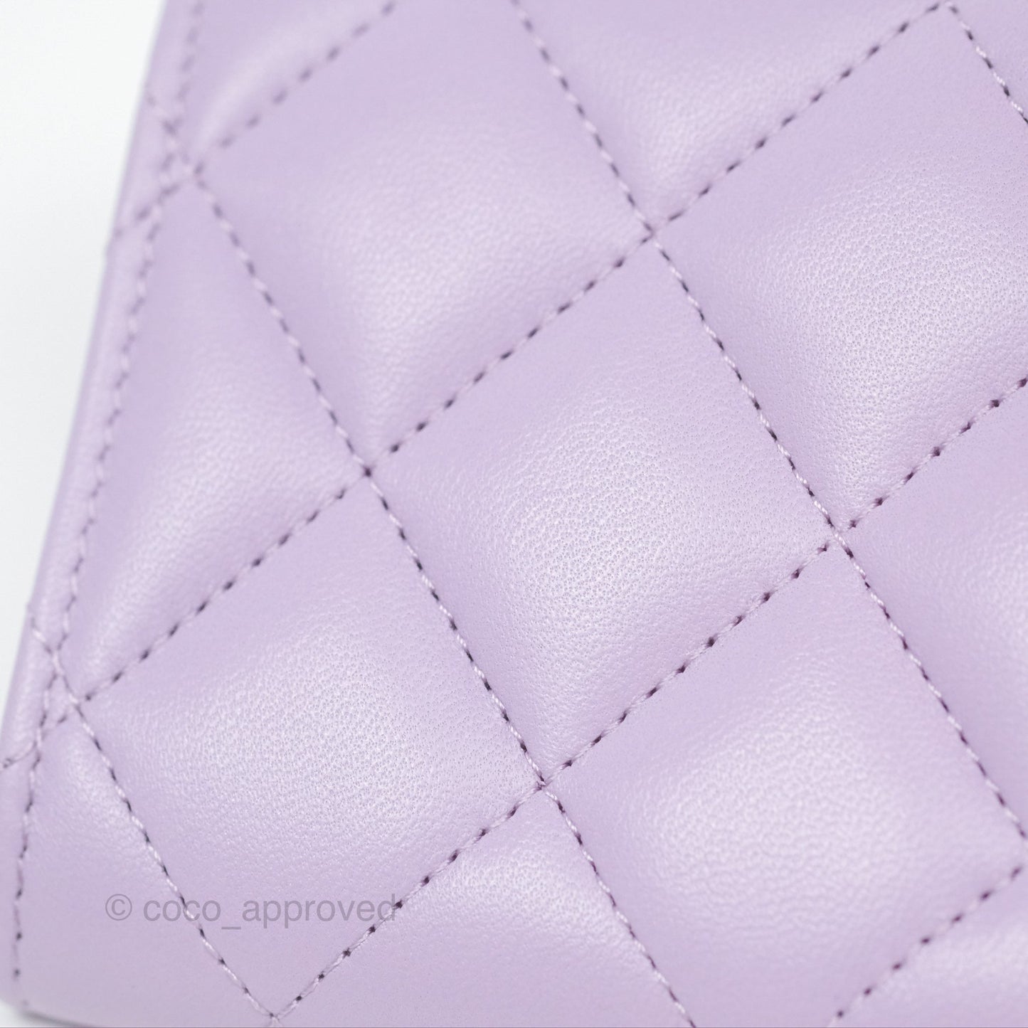Chanel Flap Coin Purse Pearl CC Lilac Lambskin Gold Hardware