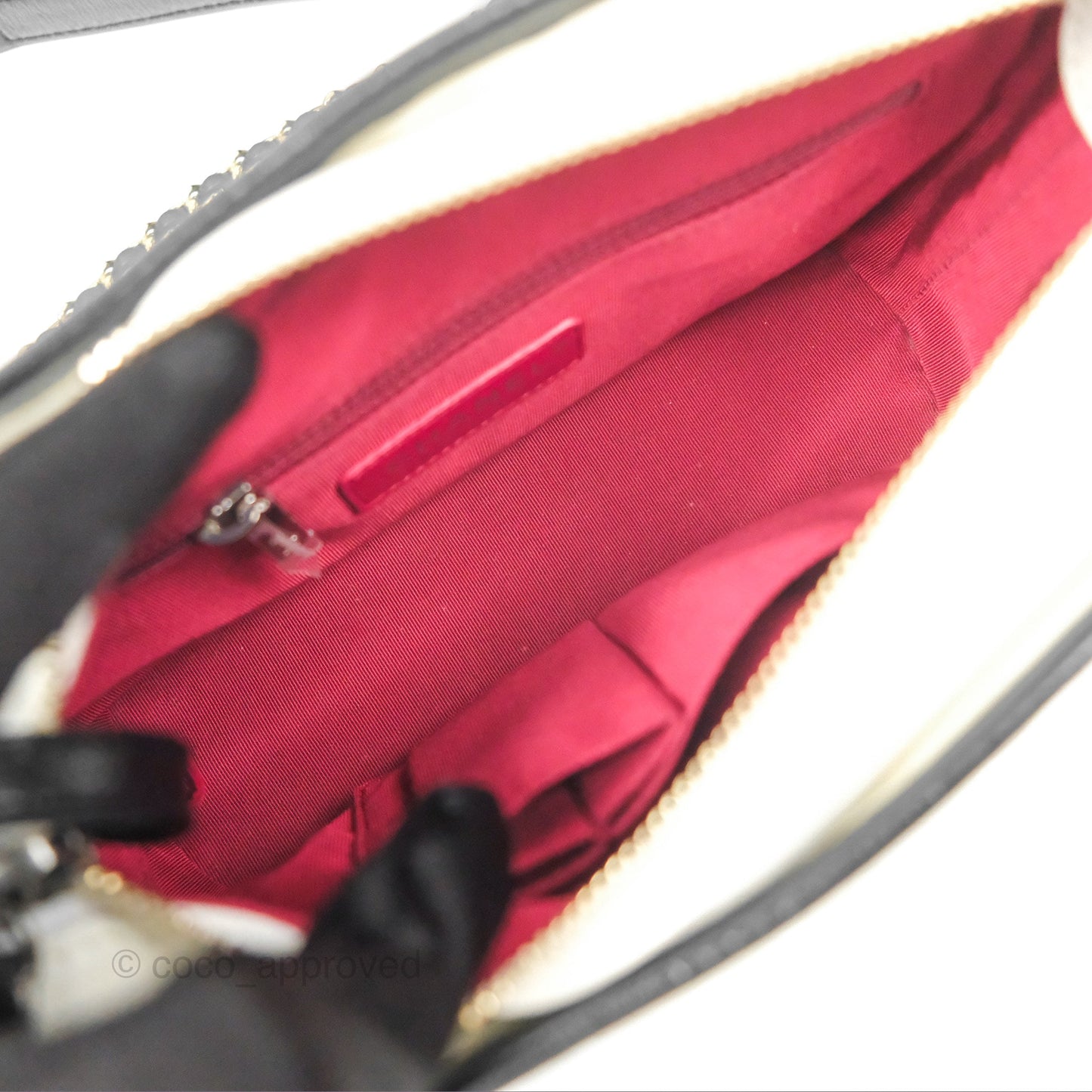 Chanel Small Gabrielle Hobo Quilted Black White Aged Calfskin