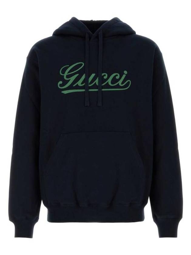 Luxury Gucci Trending 2025 Embroidered Cotton Hoodie Navy