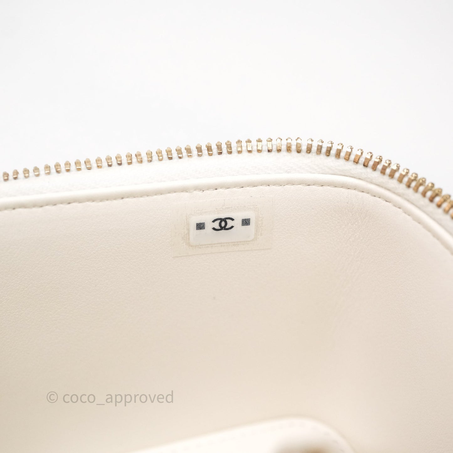 Chanel Classic Vanity Rectangular with Chain White Caviar Gold Hardware