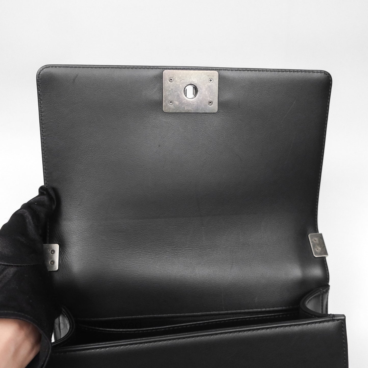 Chanel Medium Boy Quilted Black Calfskin Ruthenium Hardware