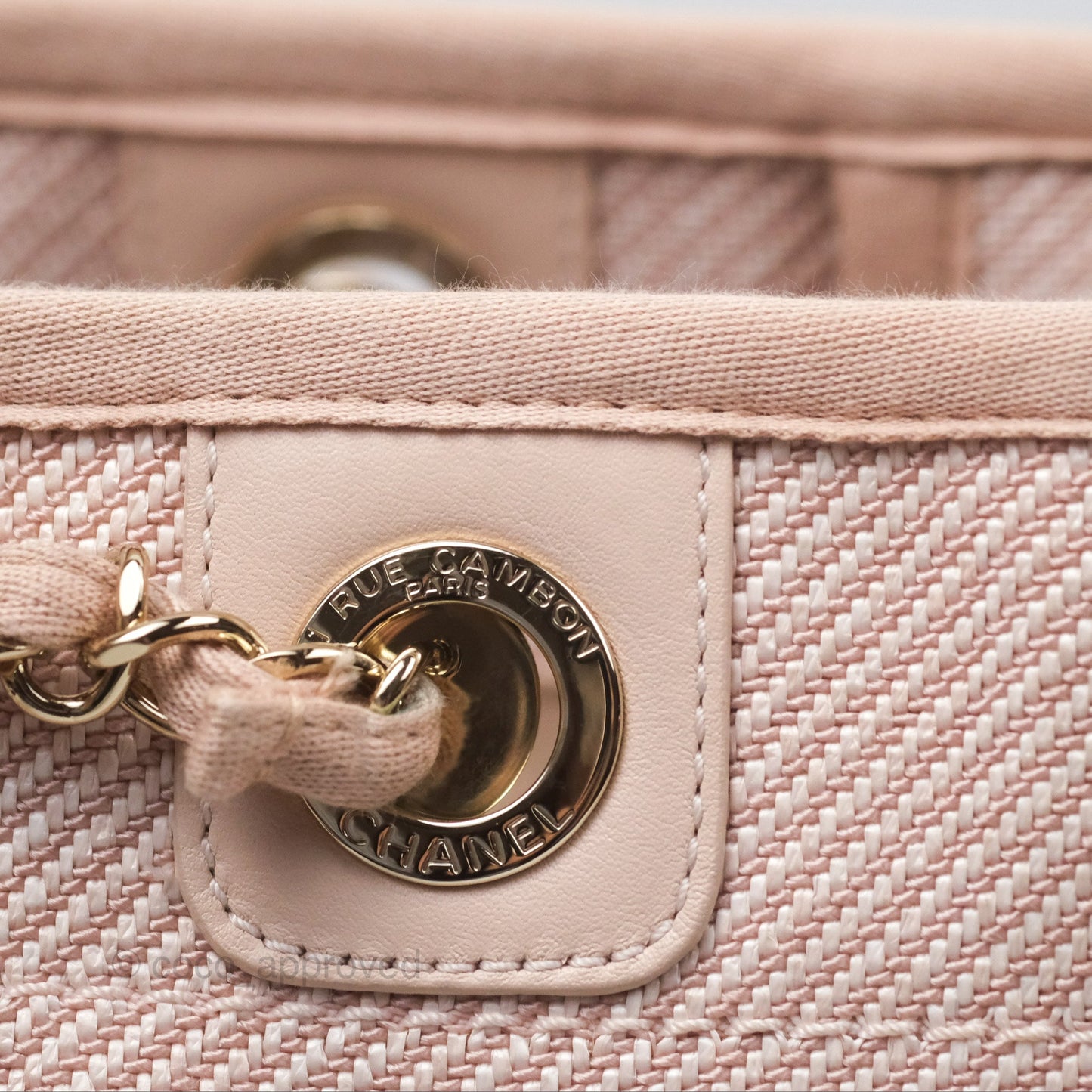 Chanel Medium Deauville Pink Canvas Gold Hardware