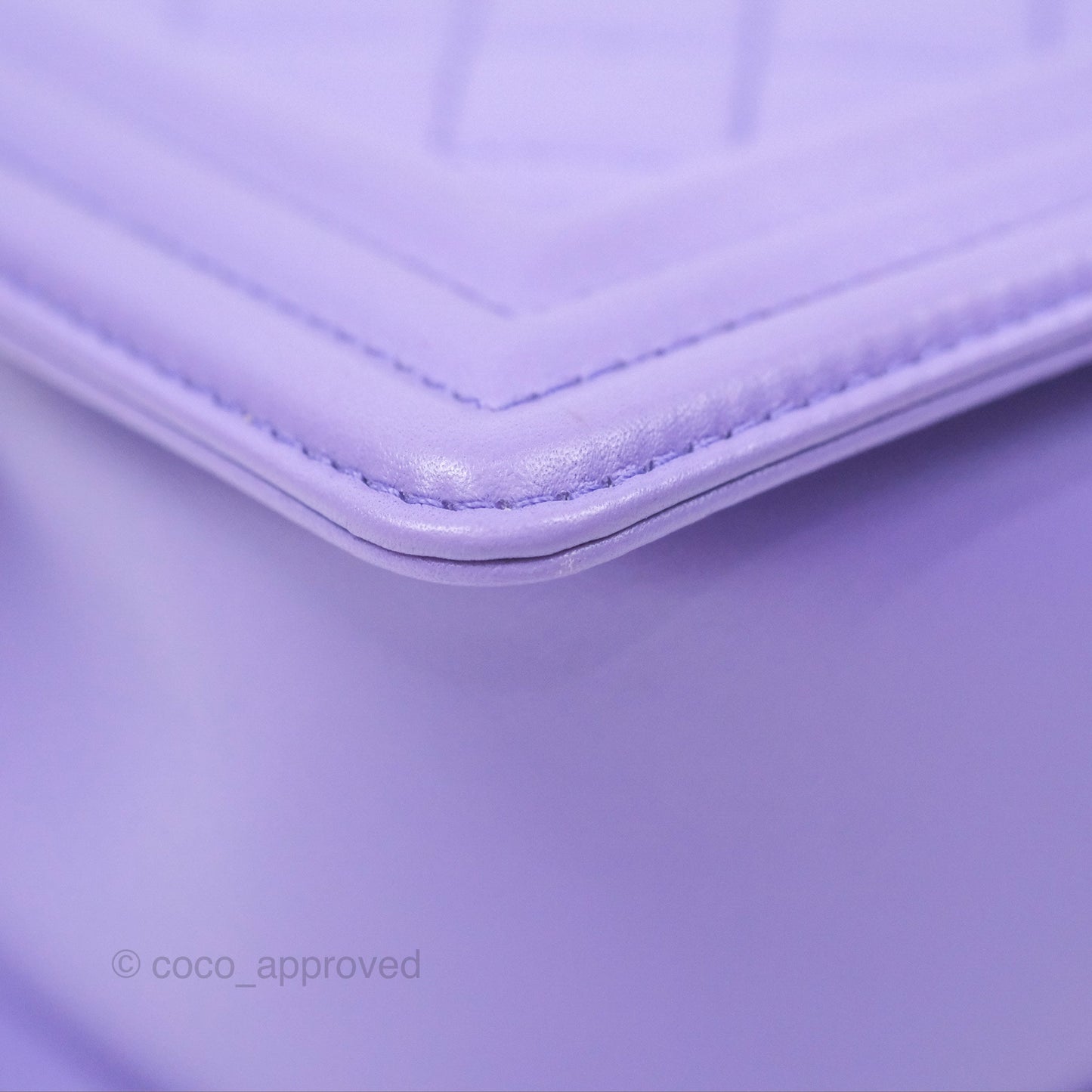 Chanel Quilted Medium Boy Purple Calfskin Silver Hardware