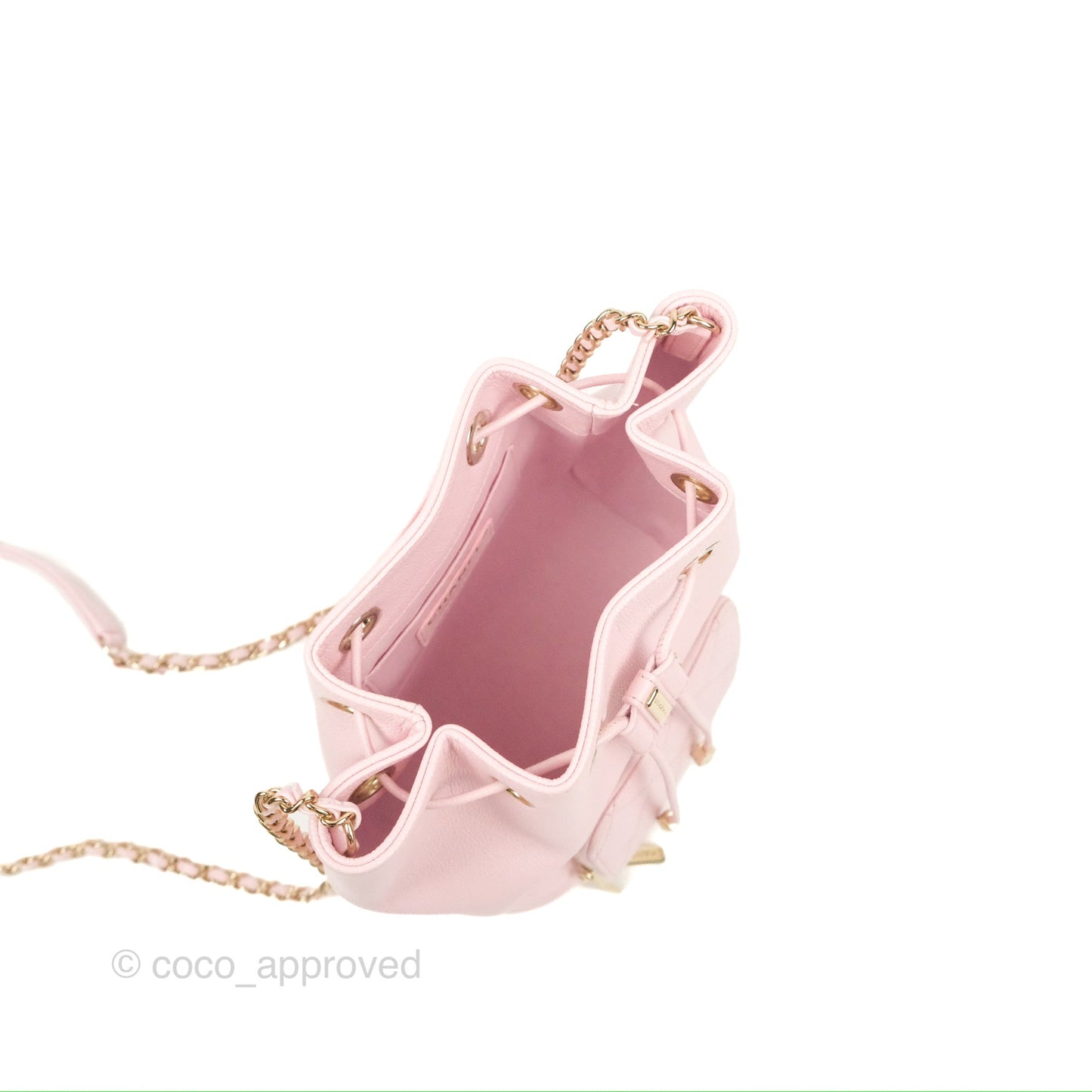Chanel Business Affinity Drawstring Bucket Bag Light Pink Caviar Gold Hardware