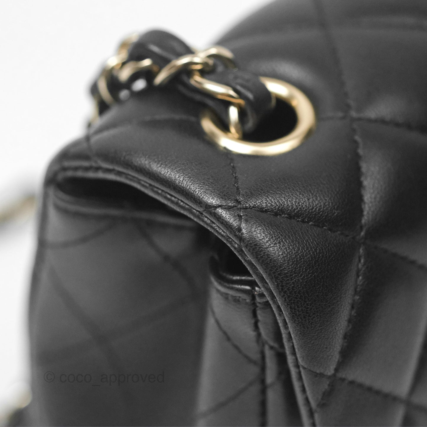 Chanel Mini Rectangular Quilted Black Lambskin Gold Hardware